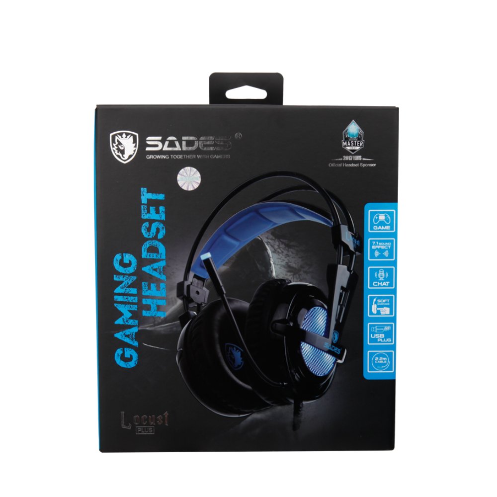 Sades SA-904 Locust Plus PC Gaming Headset Virtual 7.1 Surround Sound and RGB Light On Earcups Sades SA-904 Locust Plus PC Gaming Headset Virtual 7.1 Surround Sound and RGB Light On Earcups
